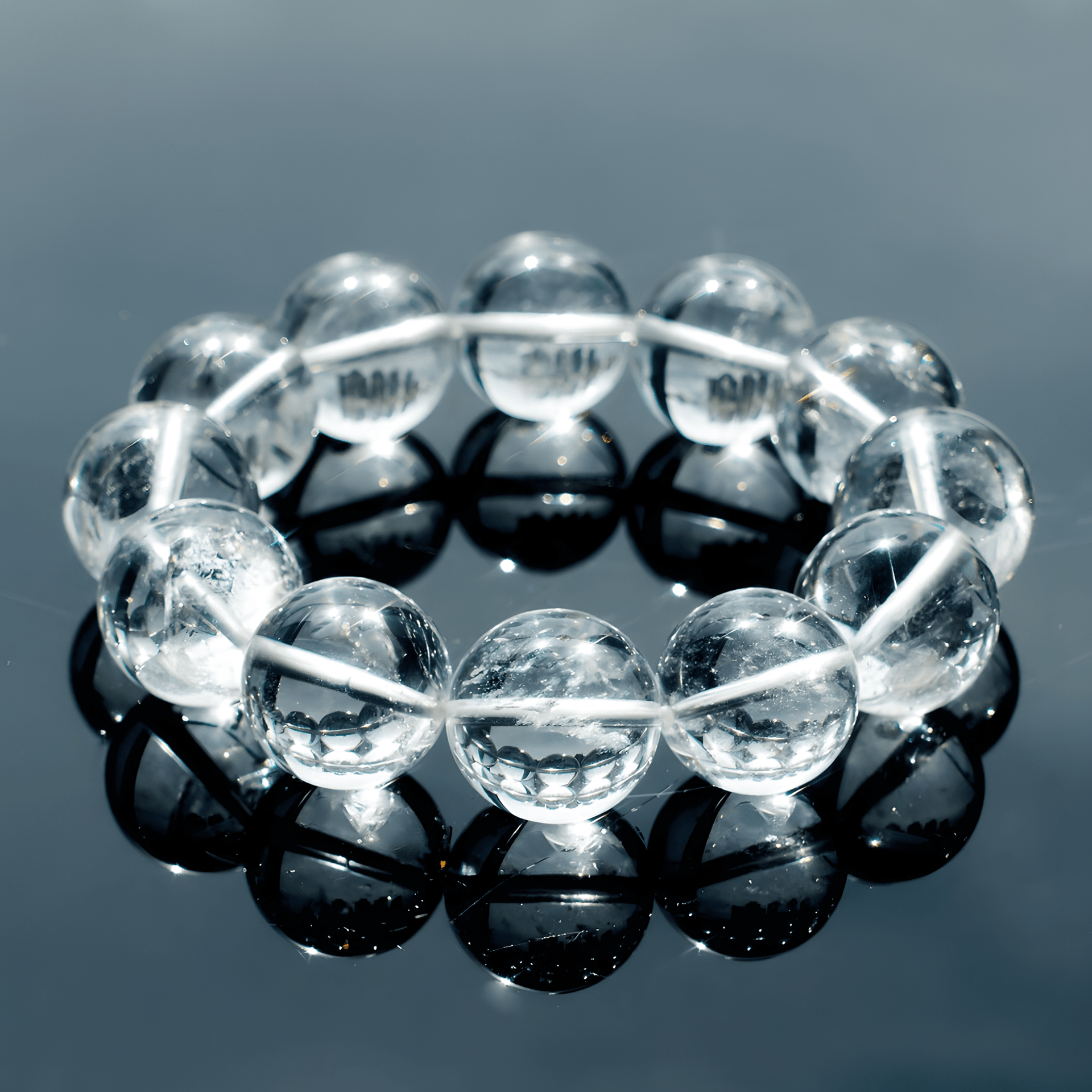 Himalayan natural clear quartz bracelet collection — handcrafted crystal bead bracelets