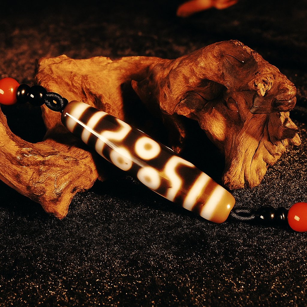 Tibetan natural agate Dzi pendant necklaces collection — curated motifs in 38mm and 58mm sizes