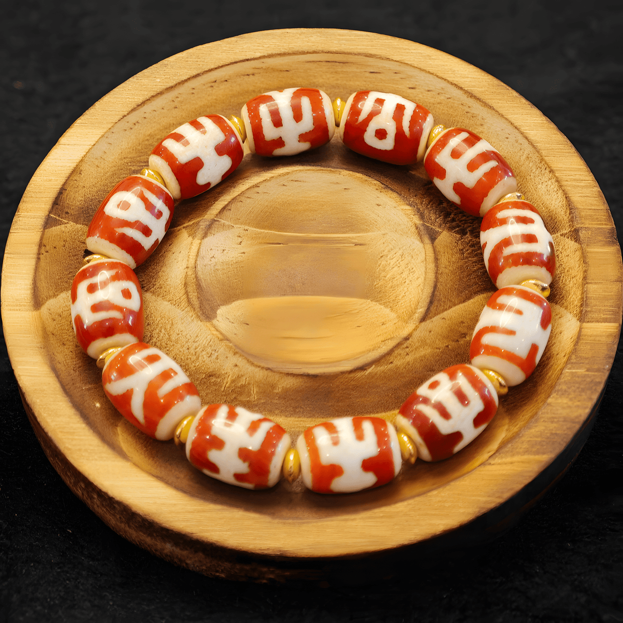 5A Red - Core Benefactor Dzi Necklace – Himalayan Agate | Noble Helper & “Right People” Energy - Himalayan Whisper