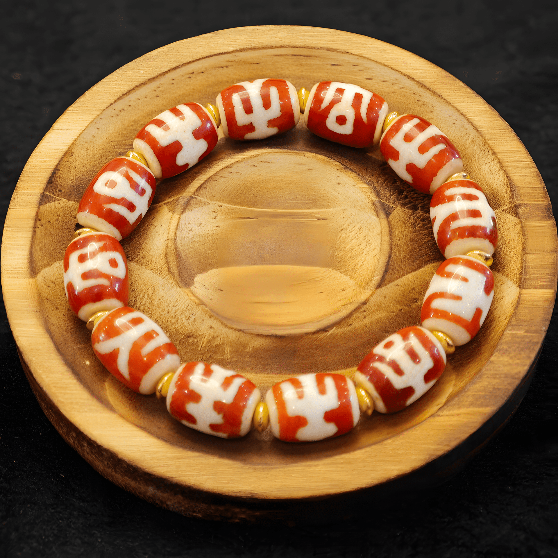 5A Red - Core Benefactor Dzi Necklace – Himalayan Agate | Noble Helper & “Right People” Energy - Himalayan Whisper