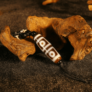 Four-Eyed “Smooth Career Ascent” Dzi Pendant – 38mm (For Work That Finally Starts Working For You) - Himalayan Whisper -