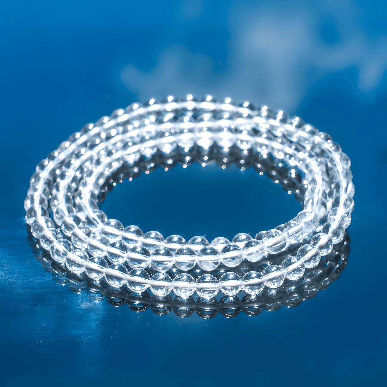 Himalayan Clear Quartz Triple-Wrap Bracelet — “Primordial Stillness × First Clarity” Edition - Himalayan Whisper -