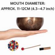 Himalayan High-Copper Full-Moon OM Singing Bowl (11–12 cm / 4.3–4.7 in)