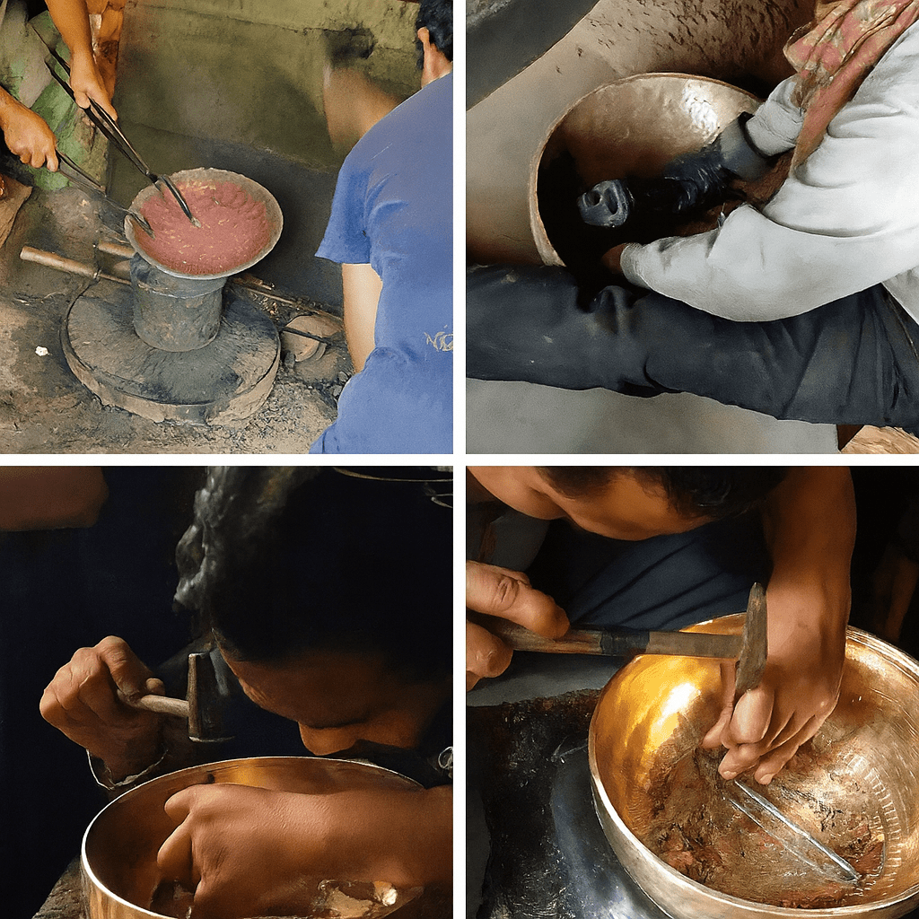 Himalayan High-Copper Full-Moon OM Singing Bowl (25–26 cm / 9.8–10.2 in) - Himalayan Whisper -