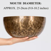 Himalayan High-Copper Full-Moon OM Singing Bowl (25–26 cm / 9.8–10.2 in) - Himalayan Whisper -