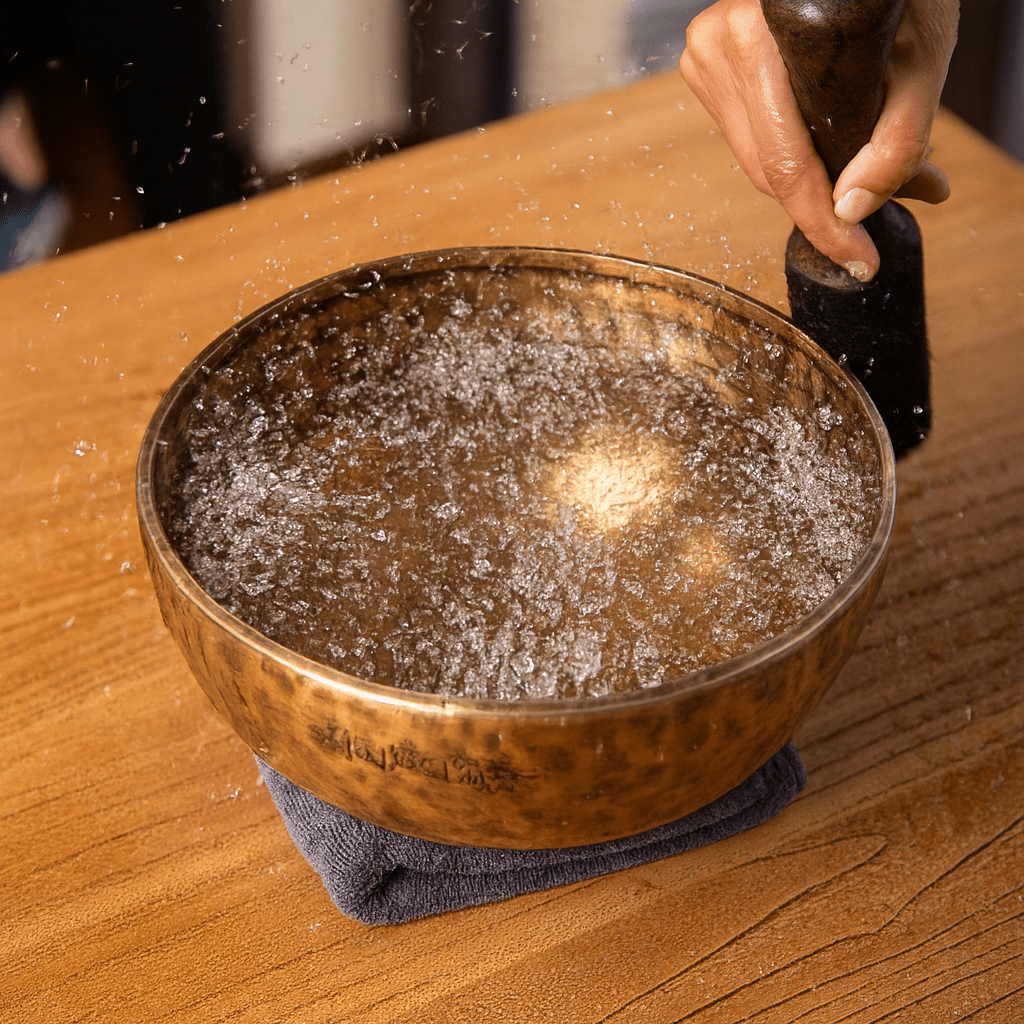 Himalayan High-Copper Full-Moon OM Singing Bowl (31–32 cm / 12.2–12.6 in) - Himalayan Whisper -