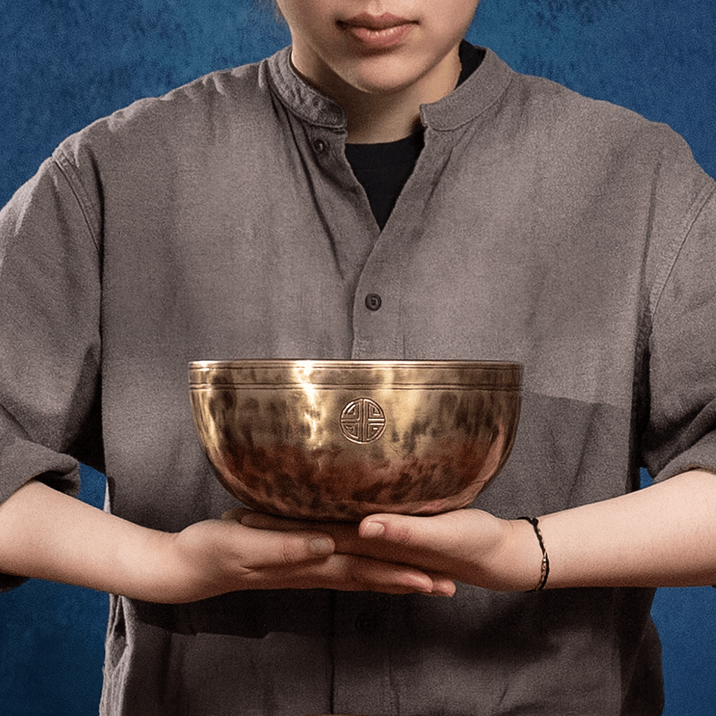 Himalayan High-Copper Full-Moon OM Singing Bowl (31–32 cm / 12.2–12.6 in) - Himalayan Whisper -