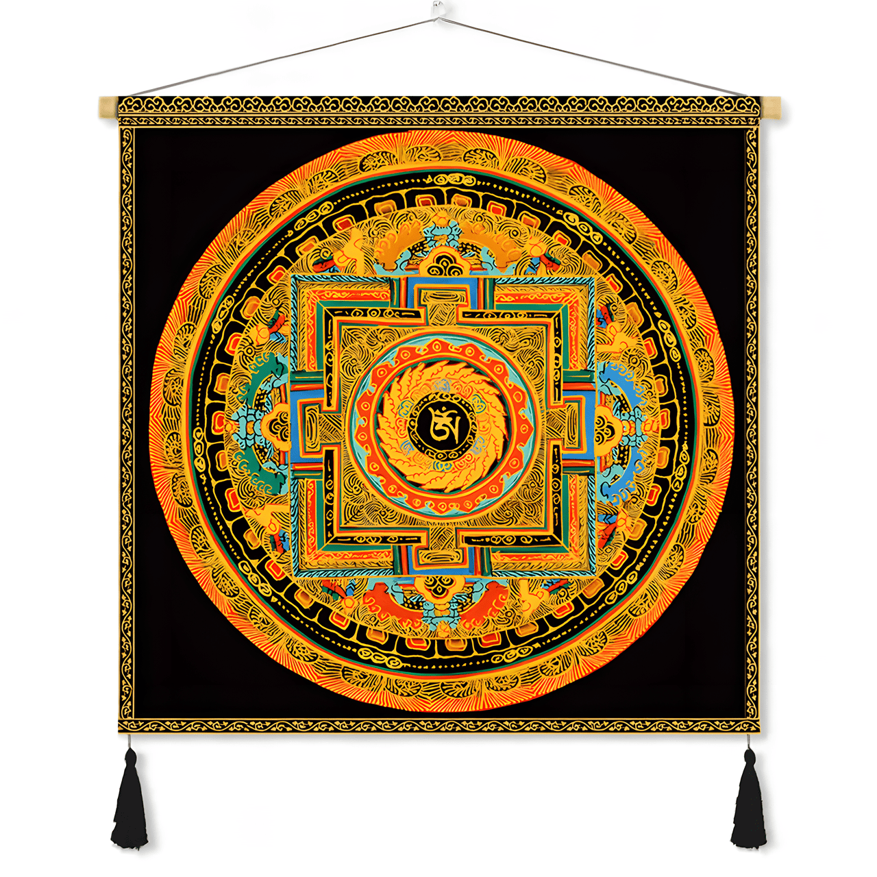 Himalayan Mandala Tapestry Wall Hanging — Thick Plush Velvet, Calm-Focus Decor # Design10 - Himalayan Whisper -