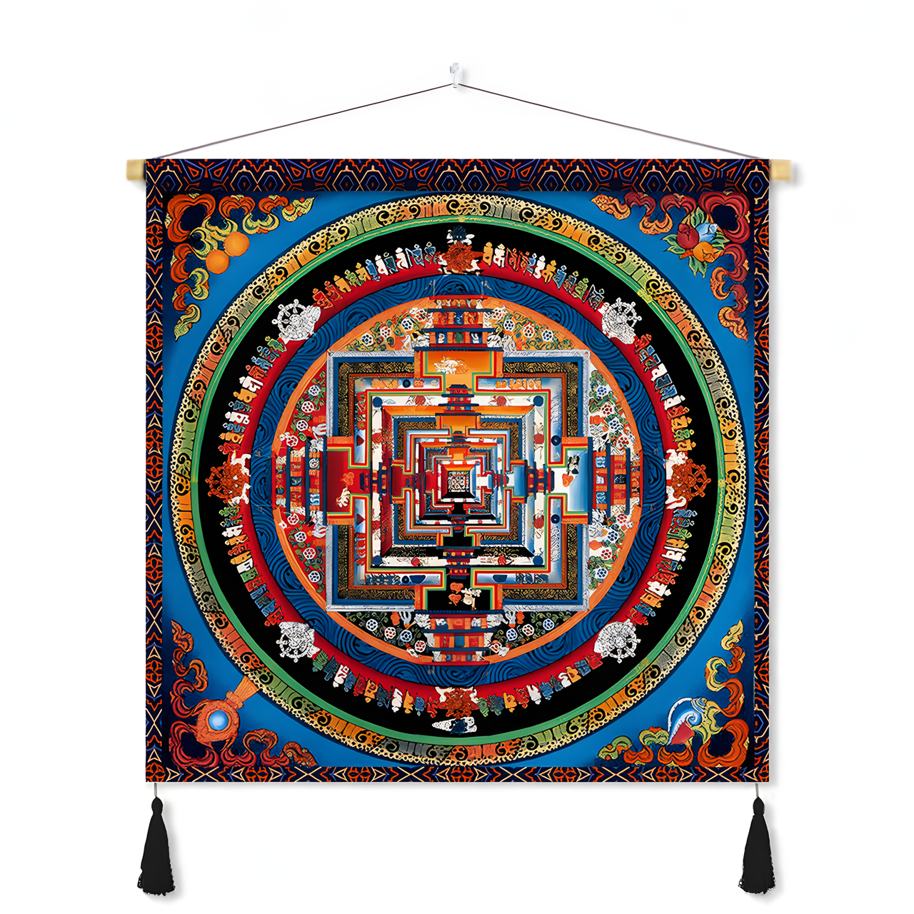 Himalayan Mandala Tapestry Wall Hanging — Thick Plush Velvet, Calm-Focus Decor # Design11 - Himalayan Whisper -