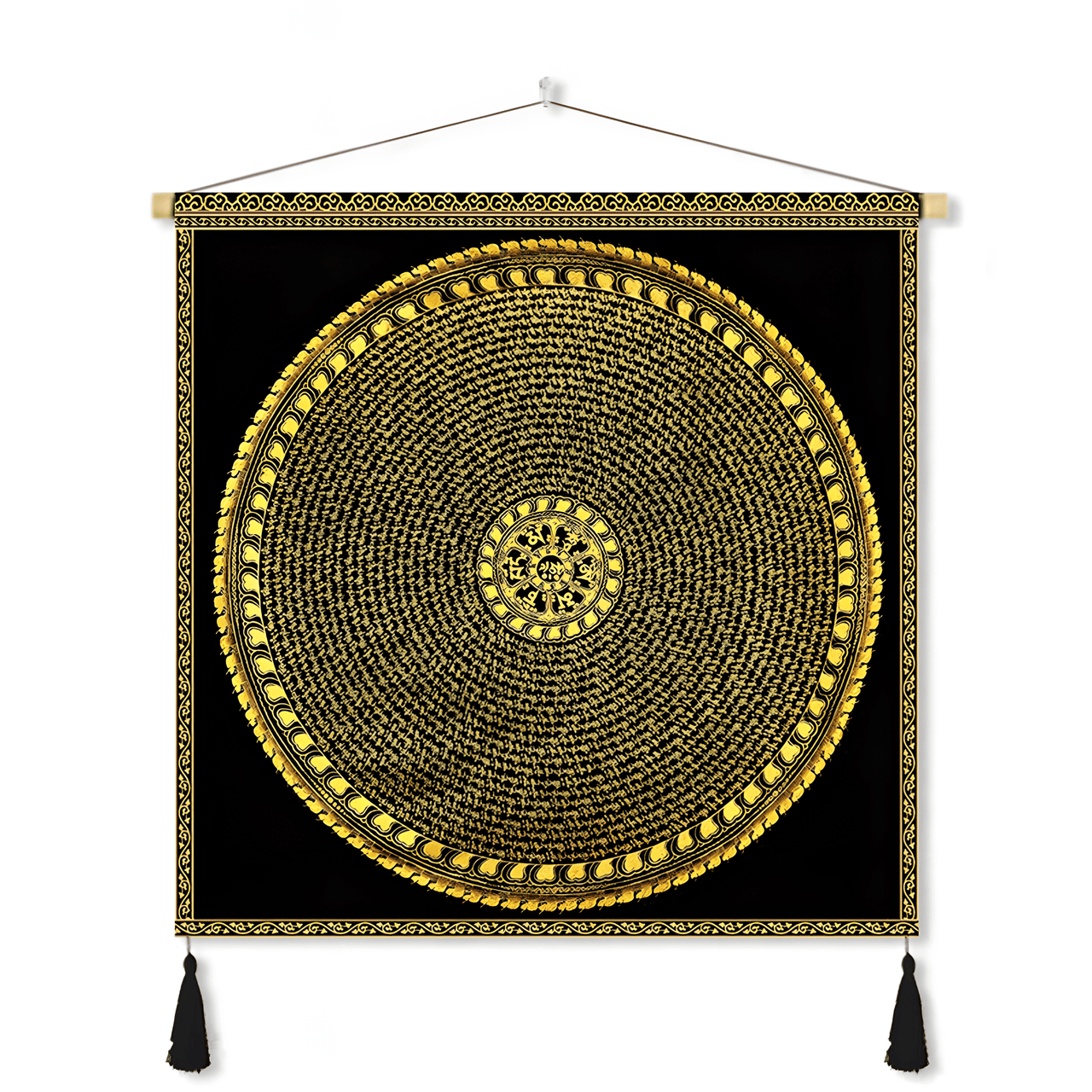 Himalayan Mandala Tapestry Wall Hanging — Thick Plush Velvet, Calm - Focus Decor  Design12 - Himalayan Whisper - 