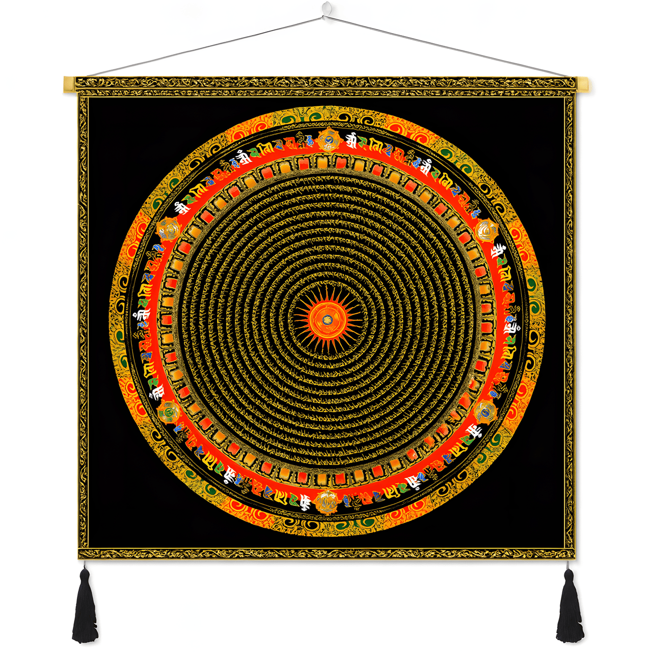 Himalayan Mandala Tapestry Wall Hanging — Thick Plush Velvet, Calm - Focus Decor  Design13 - Himalayan Whisper - 