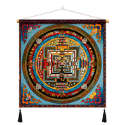Himalayan Mandala Tapestry Wall Hanging — Thick Plush Velvet, Calm - Focus Decor  Design15 - Himalayan Whisper - 