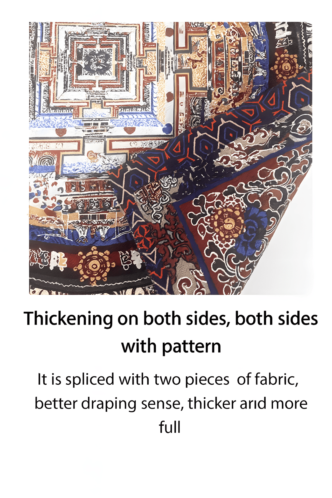 Himalayan Mandala Tapestry Wall Hanging — Thick Plush Velvet, Calm-Focus Decor # Design11 - Himalayan Whisper -