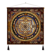 Himalayan Mandala Tapestry Wall Hanging — Thick Plush Velvet, Calm-Focus Decor # Design1 - Himalayan Whisper -