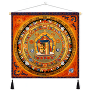 Himalayan Mandala Tapestry Wall Hanging — Thick Plush Velvet, Calm-Focus Decor # Design 2 - Himalayan Whisper -