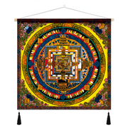 Himalayan Mandala Tapestry Wall Hanging — Thick Plush Velvet, Calm - Focus Decor  Design7 - Himalayan Whisper - 