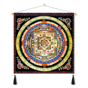 Himalayan Mandala Tapestry Wall Hanging — Thick Plush Velvet, Calm - Focus Decor  Design9 - Himalayan Whisper - 