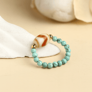 Himalayan Turquoise Tiger-Tooth Dzi Ring - Himalayan Whisper -