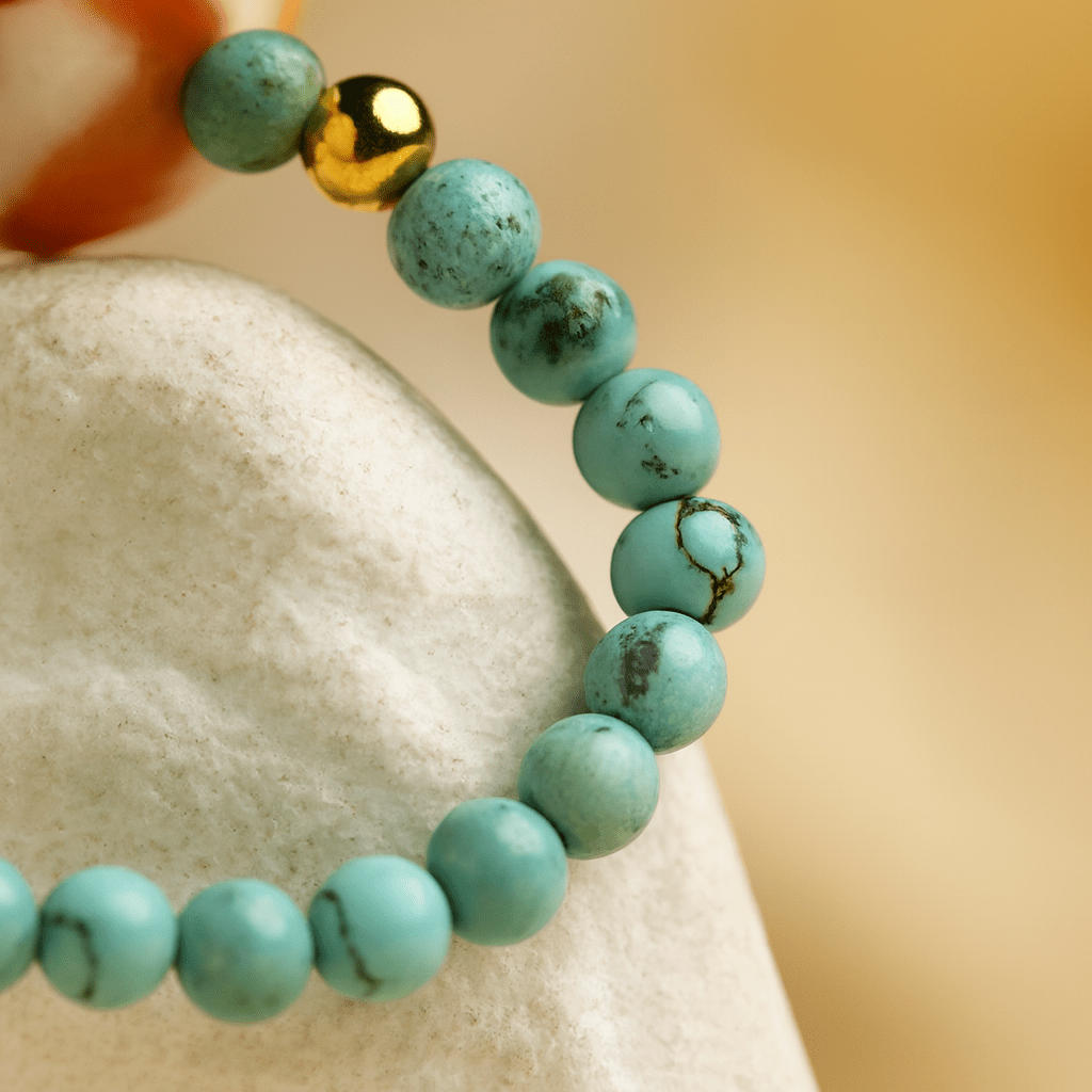 Himalayan Turquoise Tiger-Tooth Dzi Ring - Himalayan Whisper -