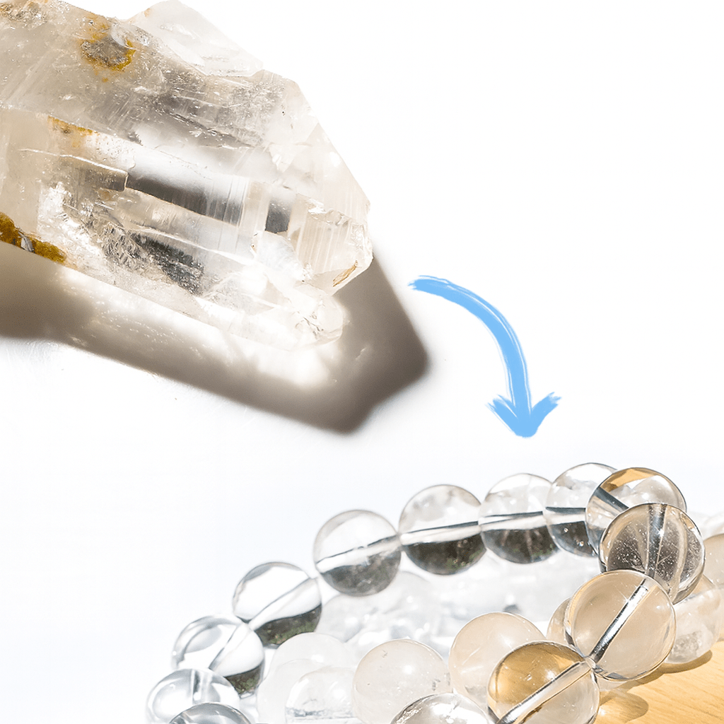 Himalayan Clear Quartz Triple-Wrap Bracelet — “Primordial Stillness × First Clarity” Edition - Himalayan Whisper -