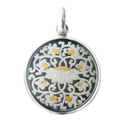 Thousand - Armed Kuan Yin Thangka Meteorite Pendant Necklace – Heritage Iron - Cut Gilding (25mm) - Himalayan Whisper - 