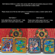 Lion-Riding Manjushri Thangka Pendant “Exam Breakthrough” (4×5cm / 1.57×1.97") – Design #1 - Himalayan Whisper -